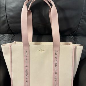kate spade Beige and Pink Tote Bag